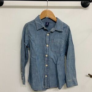 GAP Toddler Boys Blue Denim Button-Up Shirt